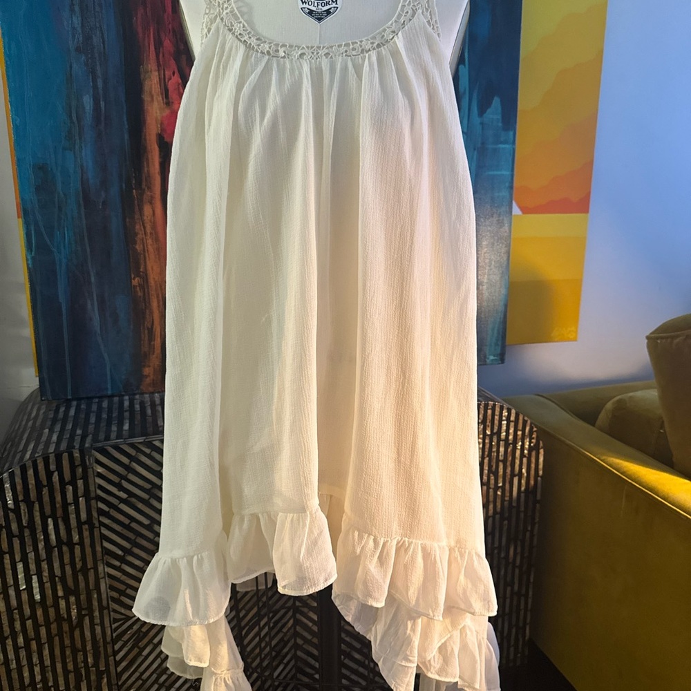 Urban Outfitters Cream Ruffle Dress